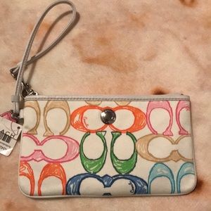 Multicolored Coach Wristlet